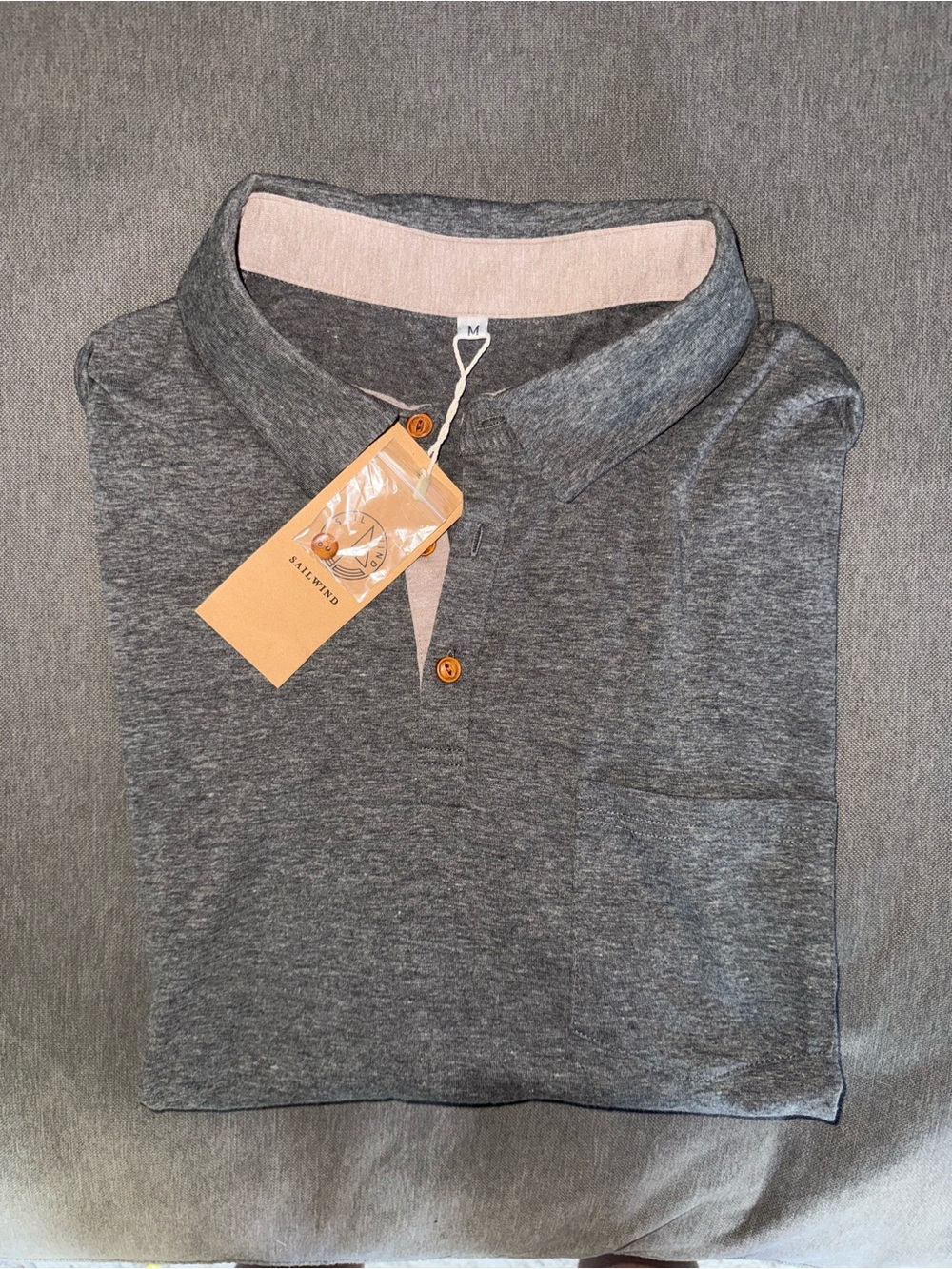 Men's NWT Sailwind Dark Gray cotton Polo